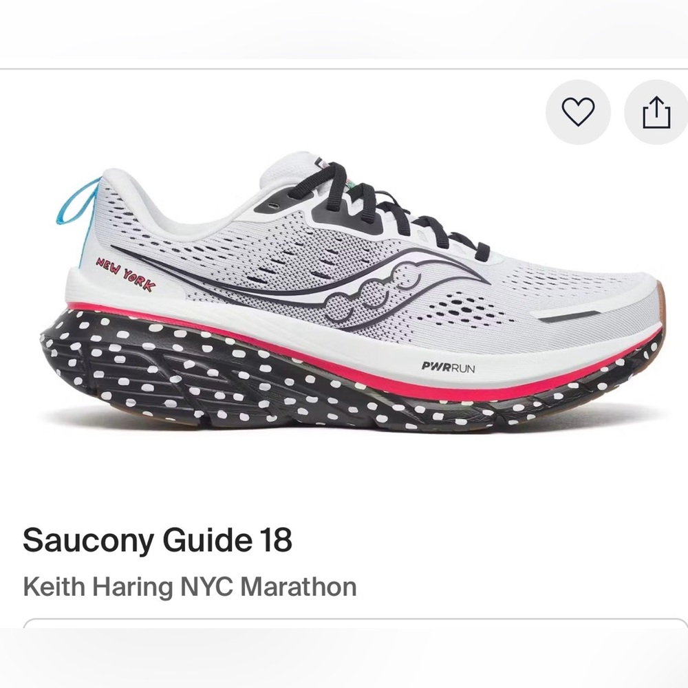 Saucony White and Black polka dot tennis shoes sz 8 Disney